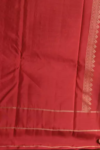 Maroon and red traditional touch silk saree with blouse