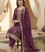 Women Ethnic Motifs Embroidered Regular Thread Work Kurta with Trousers & With Dupatta