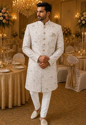 Pink navabi indowestern for men 1