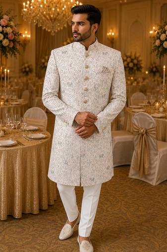 Pink navabi indowestern for men