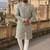 Grey navabi indowestern for men