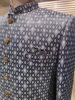 Blue navabi indowestern for men 3