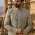 Pastel green navabi indowestern for men