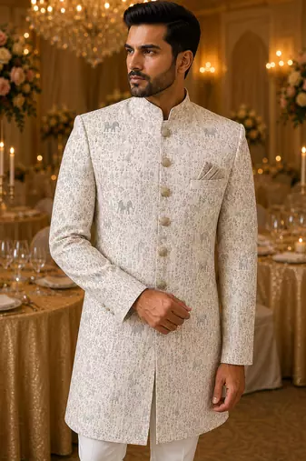 Pink navabi indowestern for men
