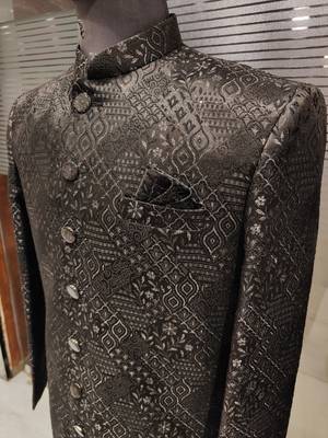 Black navabi indowestern for men 3