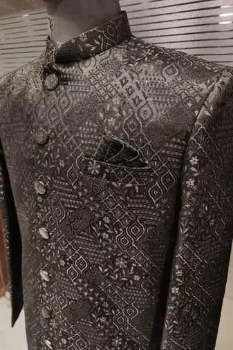 Black navabi indowestern for men