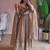 Cream heavy sequins work partywear anarkali suit set