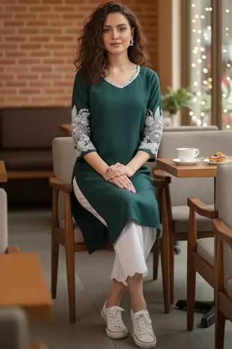 Women Ethnic Motifs Embroidered Thread Work Grandeur & Majestic Artwork Kurta