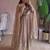 Cream heavy sequins work partywear anarkali suit set