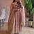 Pastel peach heavy sequins work partywear anarkali suit set