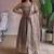 Metallic heavy sequins work partywear anarkali suit set