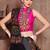 White Twill Gamthi Butta Mirror With Lace Work & Tassel Lace With Printed Gamthi Work Dupatta Chaniya Choli