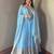 Sky heavy sequins work partywear anarkali suit set