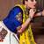 White Twill Gamthi Butta Mirror With Lace Work & Tassel Lace With Printed Gamthi Work Dupatta Chaniya Choli