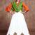 White Twill Gamthi Butta Mirror With Lace Work & Tassel Lace With Printed Gamthi Work Dupatta Chaniya Choli