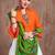White Twill Gamthi Butta Mirror With Lace Work & Tassel Lace With Printed Gamthi Work Dupatta Chaniya Choli