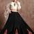 Black Taffeta Silk Gamthi Butta Mirror With Lace Work & Tassel Lace With Printed Gamthi Work Dupatta Chaniya Choli