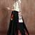 Black Taffeta Silk Gamthi Butta Mirror With Lace Work & Tassel Lace With Printed Gamthi Work Dupatta Chaniya Choli
