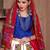 White Twill Gamthi Butta Mirror With Lace Work & Tassel Lace With Printed Gamthi Work Dupatta Chaniya Choli