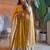 Yellow heavy sequins work partywear anarkali suit set