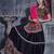 Black Art Silk Gamthi Butta, Mirror, Aari With Lace Work Chaniya Choli
