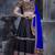 Black Art Silk Gamthi Butta Mirror Aari With Lace Work Chaniya Choli