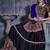 Black Art Silk Gamthi Butta Mirror Aari With Lace Work Chaniya Choli