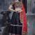 Black Art Silk Gamthi Butta Mirror Aari With Lace Work Chaniya Choli