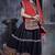 Black Art Silk Gamthi Butta Mirror Aari With Lace Work Chaniya Choli