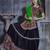 Black Art Silk Gamthi Butta Mirror Aari With Lace Work Chaniya Choli