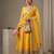 Yellow heavy sequins work partywear anarkali suit set