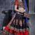 Red & Black Art Silk Gamthi Butta Mirror With Lace Work Chaniya Choli