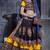 Yellow & Black Art Silk Gamthi Butta Mirror With Lace Work Chaniya Choli