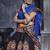 Orange & Black Art Silk Gamthi Butta Mirror With Lace Work Chaniya Choli