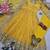 Yellow heavy sequins work partywear anarkali suit set