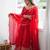 Designer red heavy embroidery work anarkali suit with dupatta
