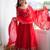 Designer red heavy embroidery work anarkali suit with dupatta