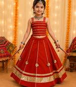 Premium roman silk with full flared chaniyta choli for navratri & garba