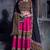 Rani Pink Art Silk Gamthi Butta, Mirror With Lace Work Chaniya Choli