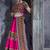 Rani Pink Art Silk Gamthi Butta, Mirror With Lace Work Chaniya Choli