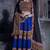 Blue Art Silk Gamthi Butta Mirror With Lace Work Chaniya Choli