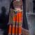 Orange Art Silk Gamthi Butta Mirror With Lace Work Chaniya Choli