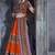 Orange Art Silk Gamthi Butta Mirror With Lace Work Chaniya Choli