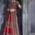 Red Art Silk Gamthi Butta Mirror With Lace Work Chaniya Choli