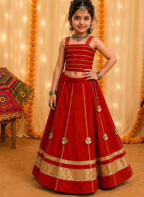 Premium roman silk with full flared chaniyta choli for navratri & garba 2