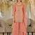 Peach dola silk full stitched free size palazzo suits upto 44