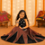 Girls brown & black chaniya choli for navratri in premium roman silk with fully flared