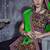 Black Art Silk Gamthi Butta Mirror Aari With Lace Work Chaniya Choli