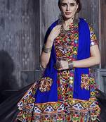 Black Art Silk Gamthi Butta Mirror With Lace Work Chaniya Choli