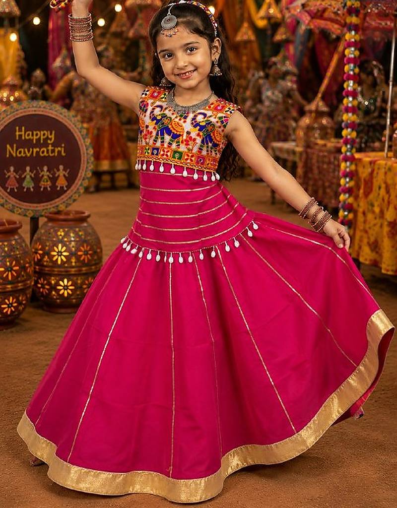 Premium roman silk chaniya choli for navratri & garba | fully flared lehenga